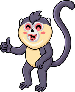 可爱猴子竖大拇指