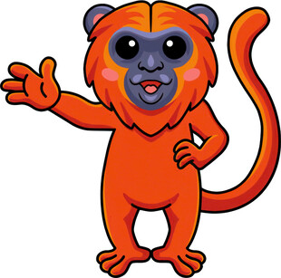 可爱橙色猴子卡通形象