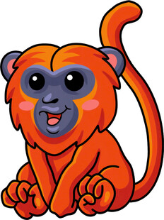 可爱橙色小猴卡通形象