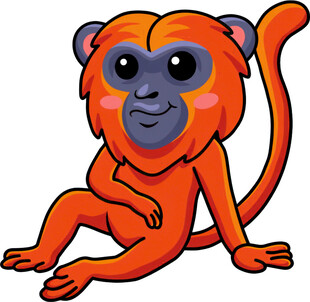 可爱橙色猴子卡通形象