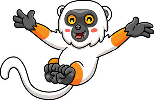 跳跃的可爱卡通猴子