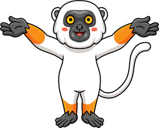 可爱卡通猴子张开双臂