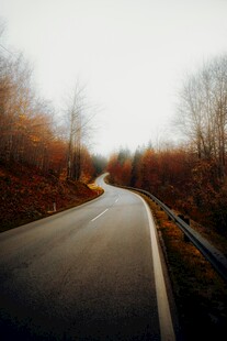 秋日蜿蜒公路美景