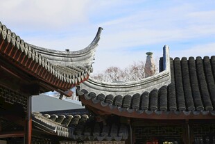 中式古建筑屋顶一角