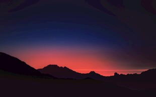 壮丽山间日落美景