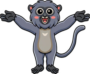 可爱猴子张开双臂