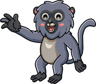 可爱挥手小猴子