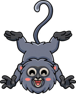 倒立的可爱小猴