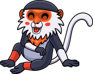 可爱卡通猴子坐姿形象