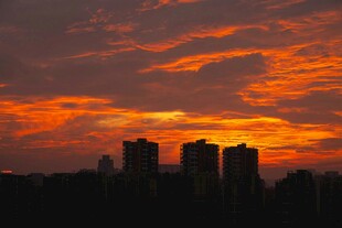 城市黄昏