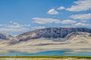 壮丽高原湖泊与远山景观