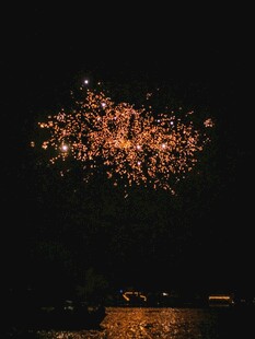 夜空中绚烂的烟花绽放