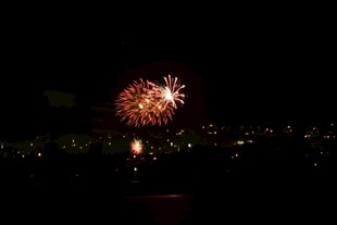 夜空中绚烂的烟花绽放