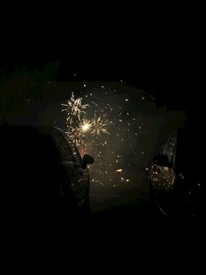 夜空中绚烂的烟花绽放