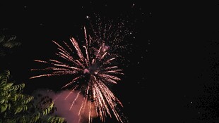 夜空中绚烂绽放的烟花
