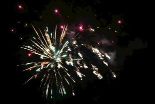 夜空中绚烂的烟花绽放