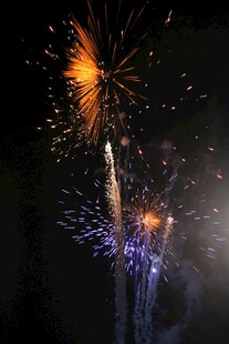 夜空中绚烂的烟花绽放