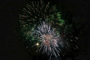 夜空中绚烂的烟花绽放
