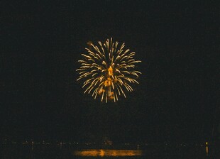 夜空中绽放的绚烂烟花