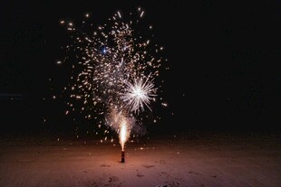 夜空中绽放的绚烂烟花