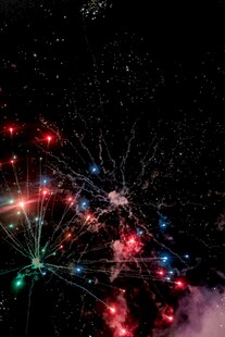 绚丽夜空烟花绽放
