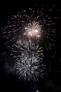 夜空中绚烂的烟花绽放