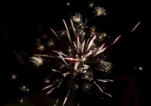 夜空中绚烂绽放的烟花