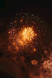 夜空中绚烂的烟花绽放