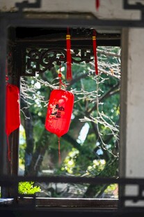 窗前红福袋