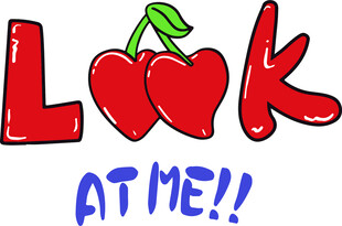 卡通英文樱桃印花设计