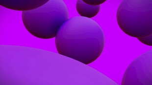 紫色立体圆球抽象背景图