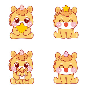 可爱萌趣小马宝宝卡通形象