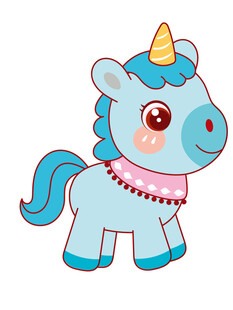 可爱独角兽小马插画