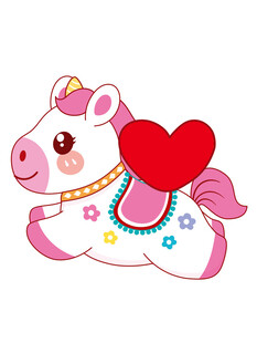 可爱飞天小马宝宝带红心