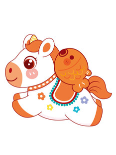 可爱卡通小马形象