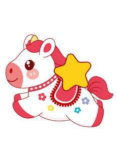 可爱奔跑小马宝宝吉祥物