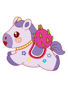 可爱卡通驮物小马