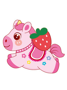粉色草莓小马卡通形象