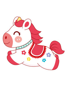 可爱奔跑小马卡通形象