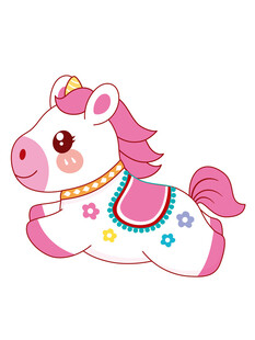 可爱粉色小马卡通形象