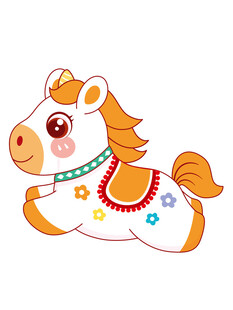 可爱卡通小马形象