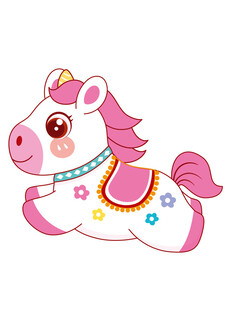 可爱粉色独角兽卡通形象
