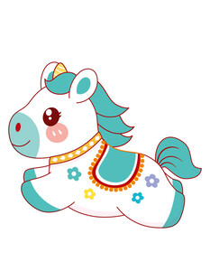 可爱卡通小马形象