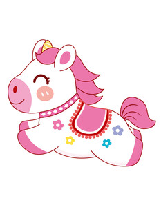 可爱粉色小马卡通形象