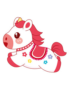 可爱奔跑小马卡通形象