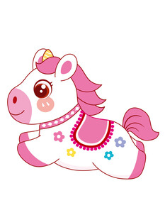 可爱粉色独角兽卡通形象