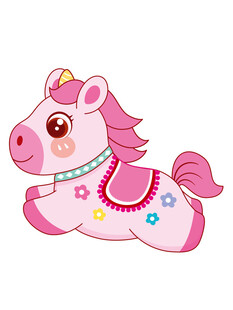 可爱粉色小马卡通形象