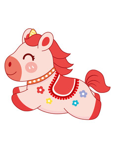 可爱奔跑小马卡通形象