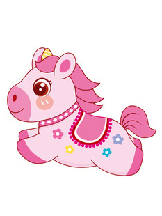 可爱粉色小马卡通形象