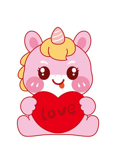 小马宝宝可爱捧爱心